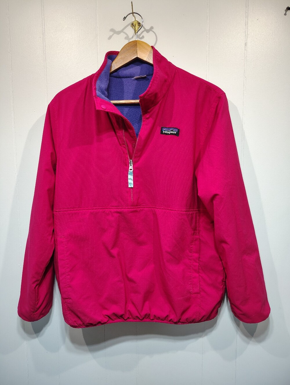 Patagonia Reversible Snap-T Glissade Pullover Jacket Large Vintage Purple Pink